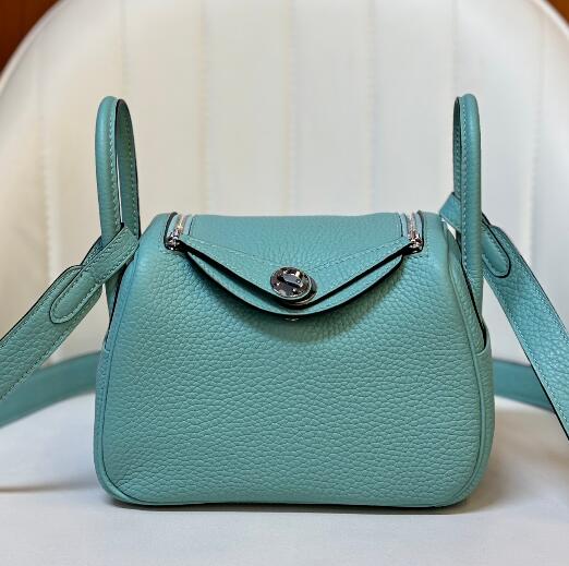 【エルメス HERMES】ミニリンディ トリヨンクレマンス ヴェールヴェルティゴ/グリーン系 シルバー金具(50％手縫い＋50％マシン)